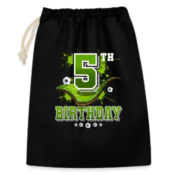 5th birthday football 5 years - Gift Bag 30 x 45 cm - black - Front