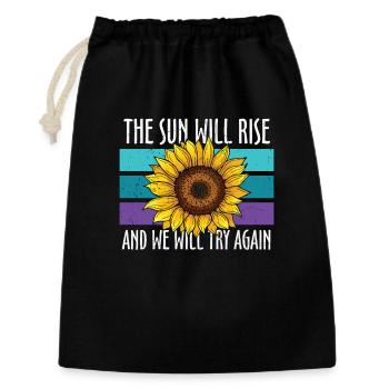 Prévention du suicide tournesol - Sac cadeau 30 x 45 cm - noir - Devant