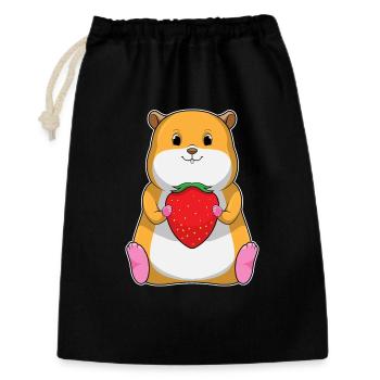Hamster Strawberry - Gift Bag 30 x 45 cm - black - Front