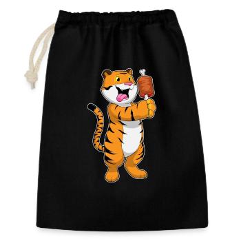 Tiger Fleisch - Geschenkbeutel aus Baumwolle (30 x 45 cm) - Schwarz - Vorne