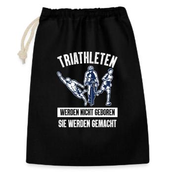 Triathleten Werden Nicht Triathlon - Geschenkbeutel aus Baumwolle (30 x 45 cm) - Schwarz - Vorne