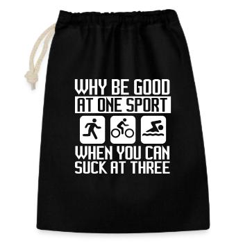 Pourquoi le triathlon est bon dans un sport - Sac cadeau 30 x 45 cm - noir - Devant