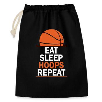 Manger des cerceaux de sommeil Répéter le basketball - Sac cadeau 30 x 45 cm - noir - Devant