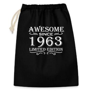 1963 - born 1963 gift - Gift Bag 30 x 45 cm - black - Front