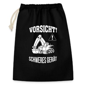 Bagger Baggerfahrer Baugeräteführer Schweres Gerät - Geschenkbeutel aus Baumwolle (30 x 45 cm) - Schwarz - Vorne