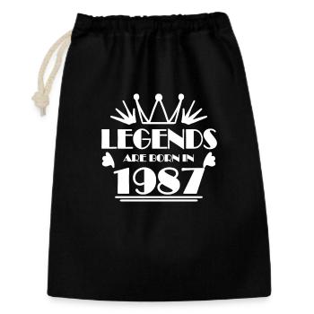 1987 - Né en 1987 - Sac cadeau 30 x 45 cm - noir - Devant