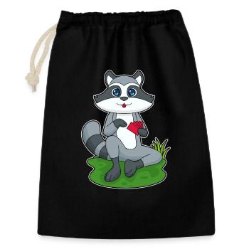 Cartes de poker Raccoon - Sac cadeau 30 x 45 cm - noir - Devant