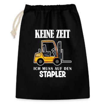 Staplerfahrer Gabelstapler Lager Logistik - Geschenkbeutel aus Baumwolle (30 x 45 cm) - Schwarz - Vorne