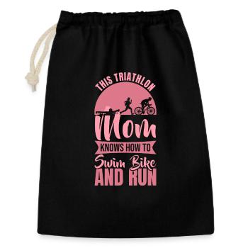 Triathlet Mama - Geschenkbeutel aus Baumwolle (30 x 45 cm) - Schwarz - Vorne