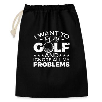 Cooler Golf Spruch - Geschenkbeutel aus Baumwolle (30 x 45 cm) - Schwarz - Vorne