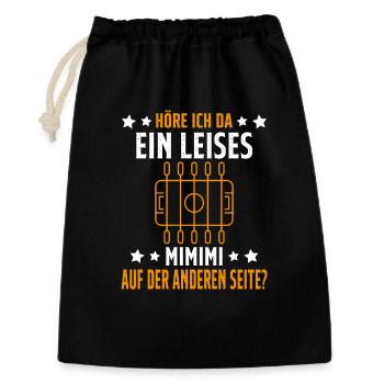 Tischfussball Geschenk Fans Wuzler Tischfussball - Geschenkbeutel aus Baumwolle (30 x 45 cm) - Schwarz - Vorne