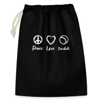 Frieden Liebe Baseball - Geschenkbeutel aus Baumwolle (30 x 45 cm) - Schwarz - Vorne