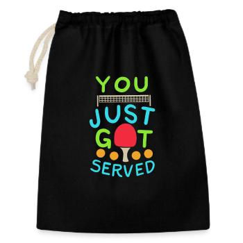 Blague sur le tennis de table - Sac cadeau 30 x 45 cm - noir - Devant