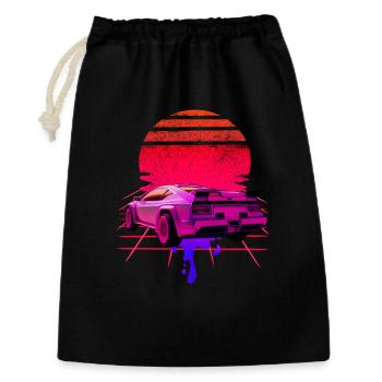 Retro Wave Supercar Sunset - Gift Bag 30 x 45 cm - black - Front
