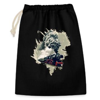 Old steam locomotive - Gift Bag 30 x 45 cm - black - Front