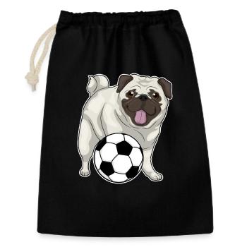 Pug Soccer Player Soccer - Sac cadeau 30 x 45 cm - noir - Devant