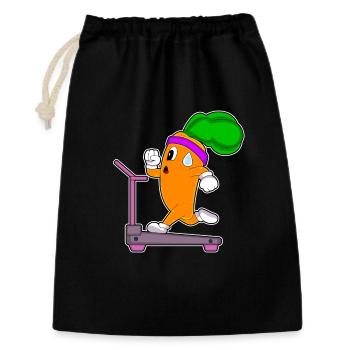 Karotte Workout Laufband Fitness - Geschenkbeutel aus Baumwolle (30 x 45 cm) - Schwarz - Vorne