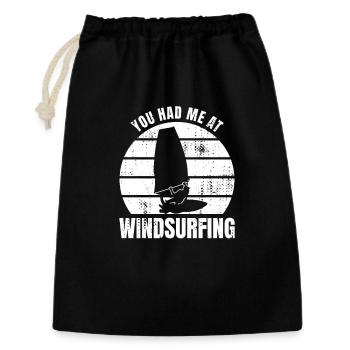 Funny windsurfer saying - Gift Bag 30 x 45 cm - black - Front