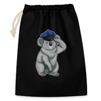 Koala Policier Casquette de police Police - Sac cadeau 30 x 45 cm - noir - Devant