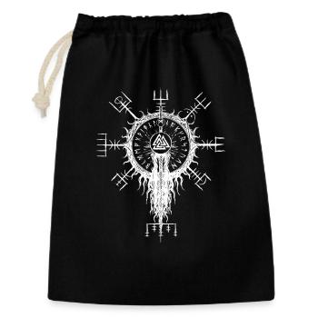 Vegvisir Viking Runes Compas Wotan’s Knot - Sac cadeau 30 x 45 cm - noir - Devant