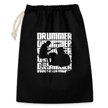 Drôle de batteur - Sac cadeau 30 x 45 cm - noir - Devant