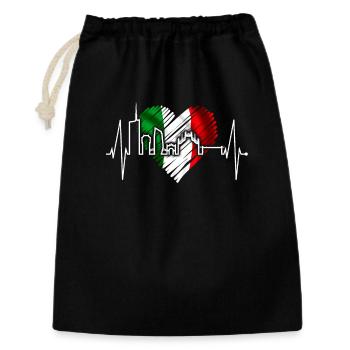 Milan Skyline Italy Heartbeat Fan Love Milano - Gift Bag 30 x 45 cm - black - Front