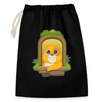 Funny hamster - Gift Bag 30 x 45 cm - black - Front
