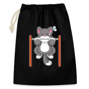 Cat Bodybuilder Pull-ups Bodybuilding - Gift Bag 30 x 45 cm - black - Front
