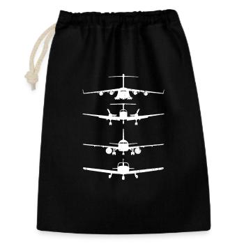 Retro Airplane Models - Gift Bag 30 x 45 cm - black - Front