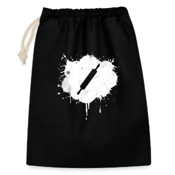 Dessin de rouleau à pâtisserie - Sac cadeau 30 x 45 cm - noir - Devant