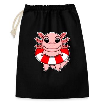 Axolotl Motif Sauveteur Enfants - Sac cadeau 30 x 45 cm - noir - Devant