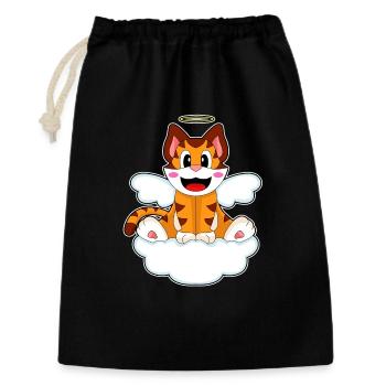 Tiger Engelsflügel - Geschenkbeutel aus Baumwolle (30 x 45 cm) - Schwarz - Vorne