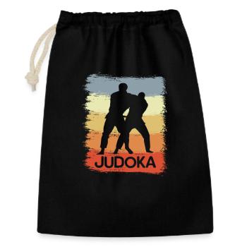 Judoka Skizze - Geschenkbeutel aus Baumwolle (30 x 45 cm) - Schwarz - Vorne
