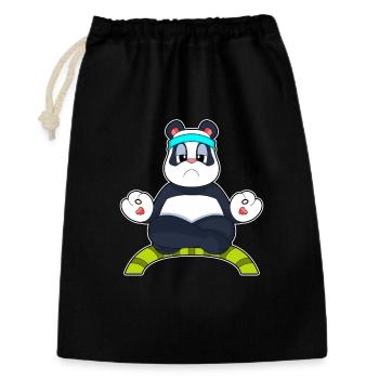 Panda Yoga Fitness Meditation - Geschenkbeutel aus Baumwolle (30 x 45 cm) - Schwarz - Vorne