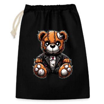 Ours en peluche Punk Rebel - Sac cadeau 30 x 45 cm - noir - Devant