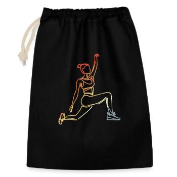 Fitness Frau Skizze - Geschenkbeutel aus Baumwolle (30 x 45 cm) - Schwarz - Vorne