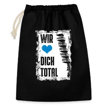Rostock Fussball Wir lieben dich total Rostock - Geschenkbeutel aus Baumwolle (30 x 45 cm) - Schwarz - Vorne
