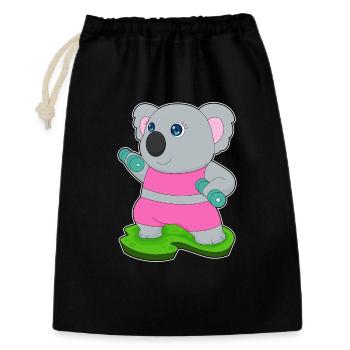 Koala Bodybuilder Hanteln Bodybuilding - Geschenkbeutel aus Baumwolle (30 x 45 cm) - Schwarz - Vorne