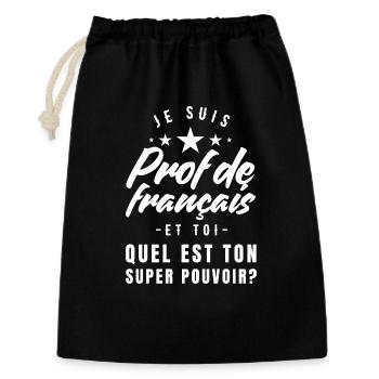 Prof De Français Humor - Sac cadeau 30 x 45 cm - noir - Devant