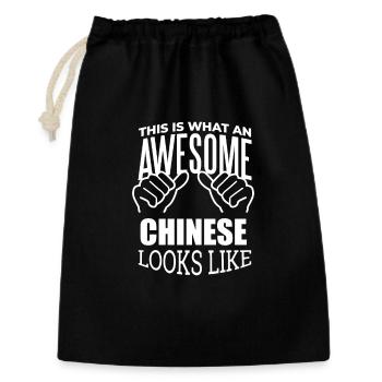 Chine - Sac cadeau 30 x 45 cm - noir - Devant