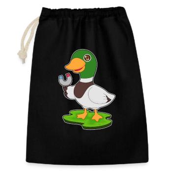 Ente Magnet - Geschenkbeutel aus Baumwolle (30 x 45 cm) - Schwarz - Vorne