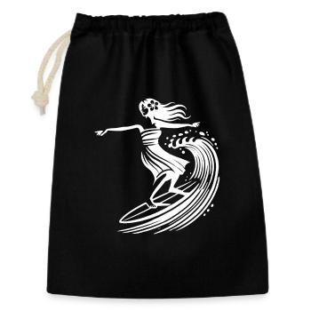 Surfing Hula Girl Hawaii Vintage Surf Art - Gift Bag 30 x 45 cm - black - Front