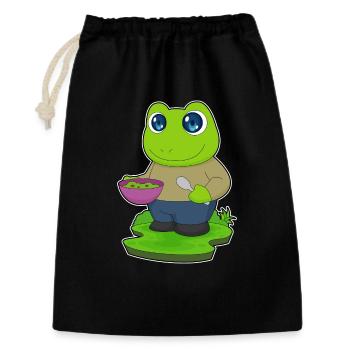 Frosch Koch Schüssel Kochen - Geschenkbeutel aus Baumwolle (30 x 45 cm) - Schwarz - Vorne