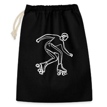 Roller Skater Zeichnung - Geschenkbeutel aus Baumwolle (30 x 45 cm) - Schwarz - Vorne