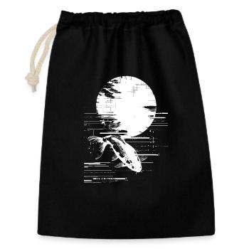 Dessin de pêche - Sac cadeau 30 x 45 cm - noir - Devant