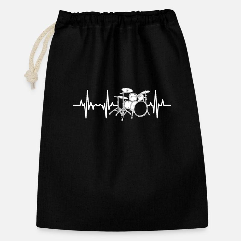 Drummer Heartbeat - Gift Bag 30 x 45 cm - black