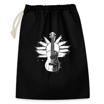 Ukulele Skizze - Geschenkbeutel aus Baumwolle (30 x 45 cm) - Schwarz - Vorne