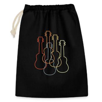 Vintage Ukulelen - Geschenkbeutel aus Baumwolle (30 x 45 cm) - Schwarz - Vorne