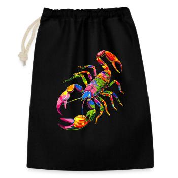 Skorpion Spinnentiere Scorpion Lustige Skorpione - Geschenkbeutel aus Baumwolle (30 x 45 cm) - Schwarz - Vorne