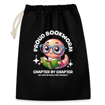 Fier, mignon rat de bibliothèque avec des lunettes livre de lecture - Sac cadeau 30 x 45 cm - noir - Devant
